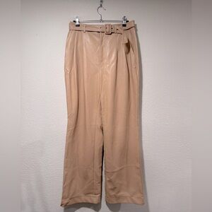 7 FOR ALL MANKIND Faux Leather Wide Leg Belted Slacks